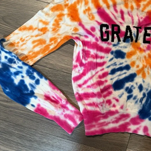 Spiritual Gangster Tie-Dye Grateful Sweater - Orange, Blue, Pink - Picture 2 of 6